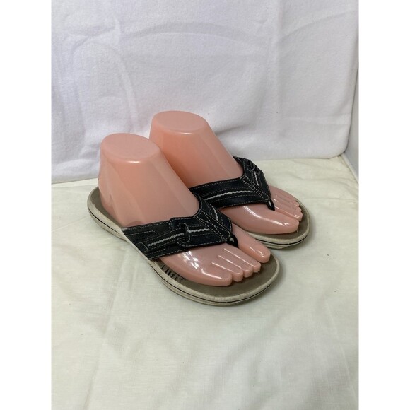 Clarks Collection Black Flip Flops Thong Sandals Womens Size 6M Style 60843779 - Picture 1 of 7